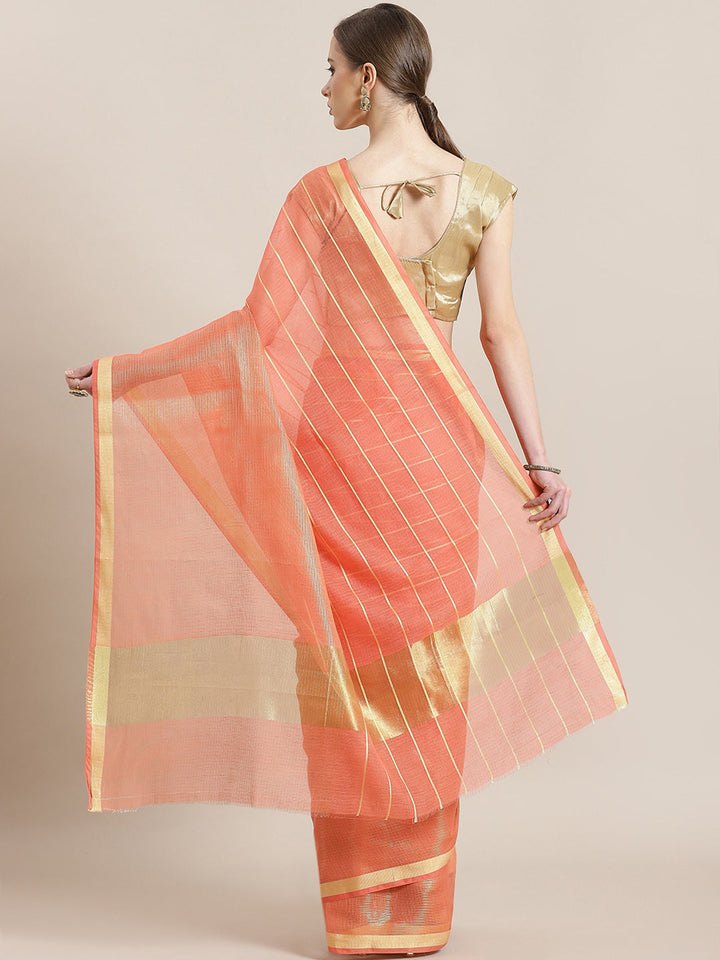 Chanderi Silk saree with intricate Zari weaving