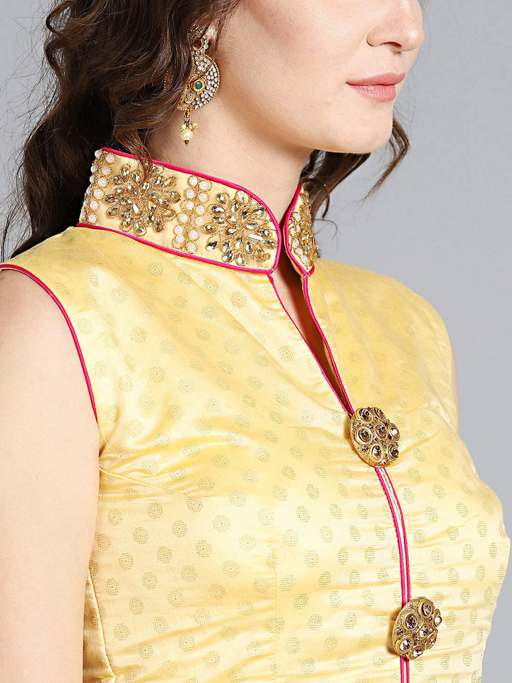 Embellished Anarkali Suit with Sequinned Ombre Dupatta