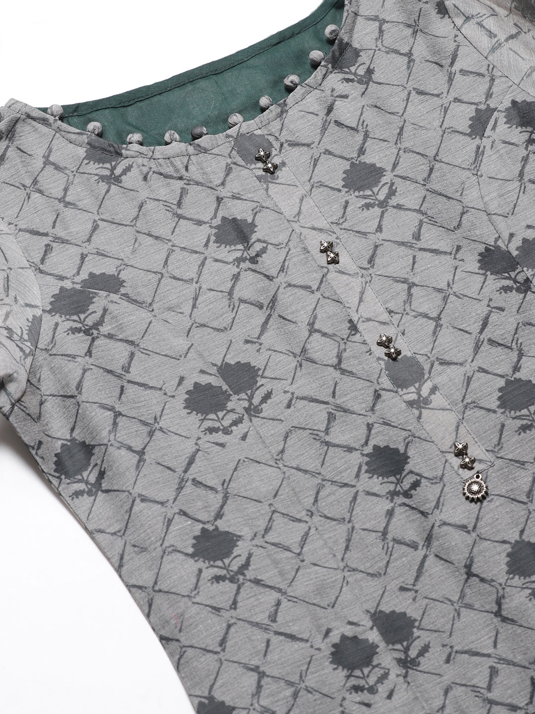 Chanderi Silk Stitched Suit with Digital Handloom & Indie Print with Maheshwari Dupatta