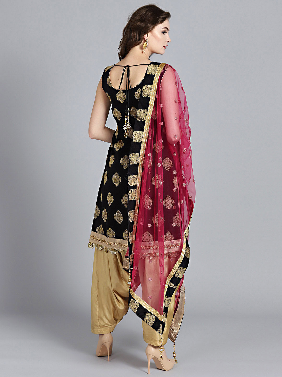 Colorblocked Patiala Suit with Embroidered Dupatta