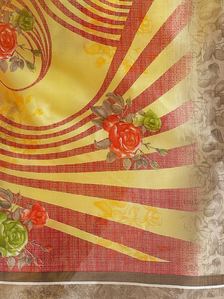 Bhagalpuri Silk Floral Print Saree