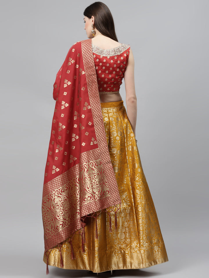 Banarasi Silk Kaildar Lehenga with Zari woven Floral and Paisley motifs