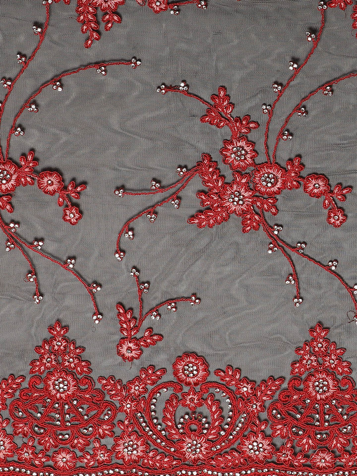 Net Resham Embroidered Cocktail Saree