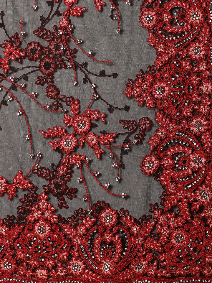 Net Resham Embroidered Cocktail Saree
