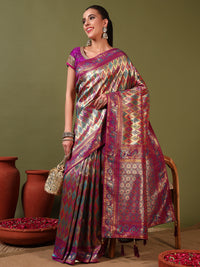 Chhabra 555 Traditional Brocade Handloom Mysore Silk Saree with Multicolor Meenakari Zari Weaving