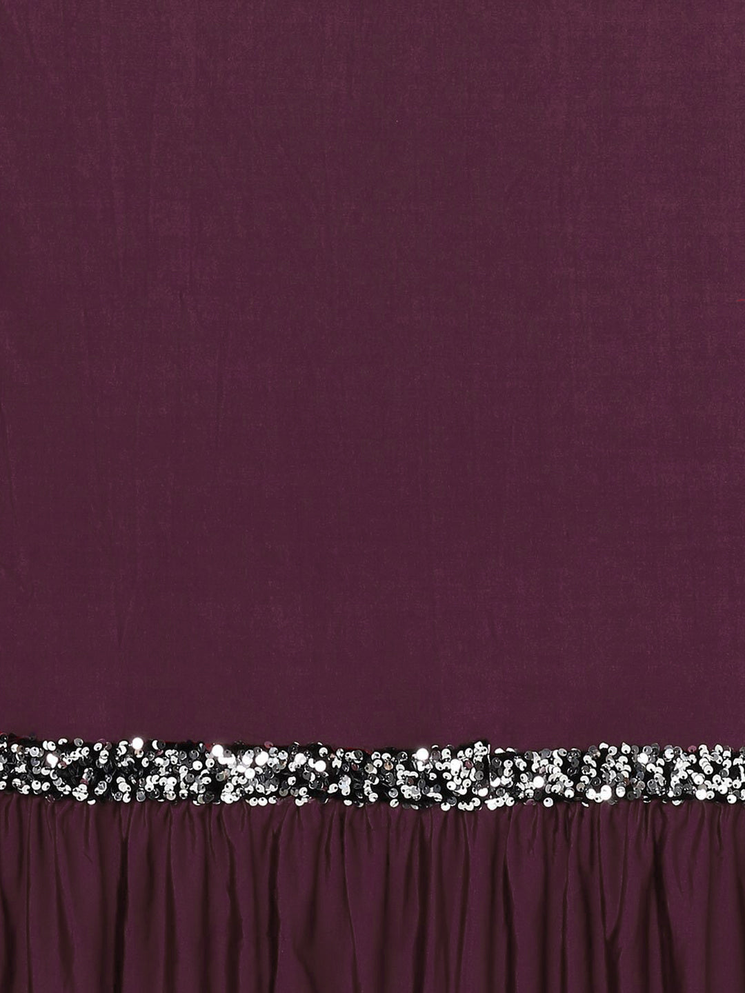 Ruffled Ready to Wear Saree with SIlver Sequence Embellishments