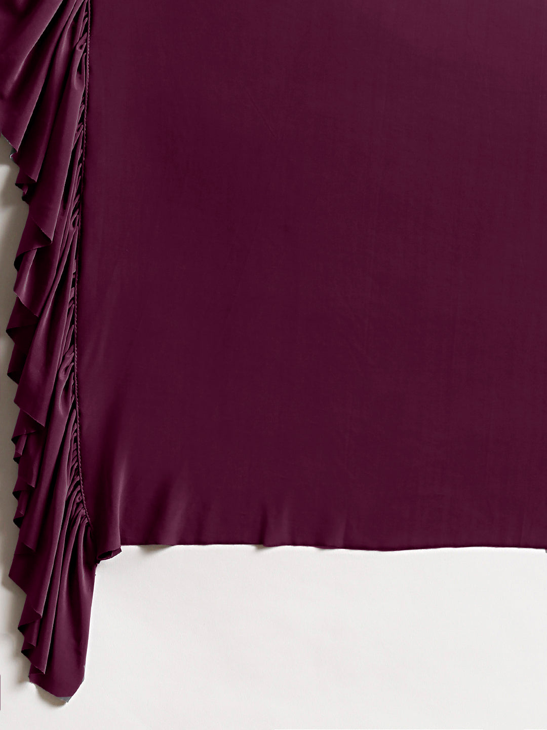 Draped Ruffled Pre-stitched Saree with Embellished Crop Top Blouse