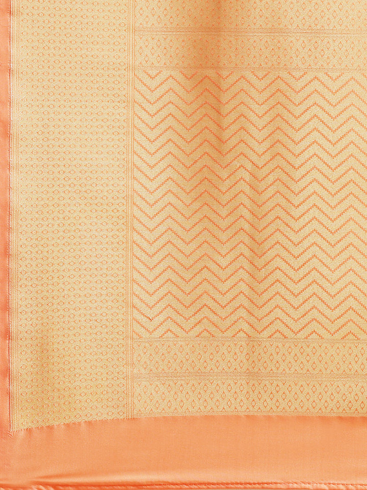 Orange Kanjeevaram Wedding Silk Saree Embellished & Floral Motifs