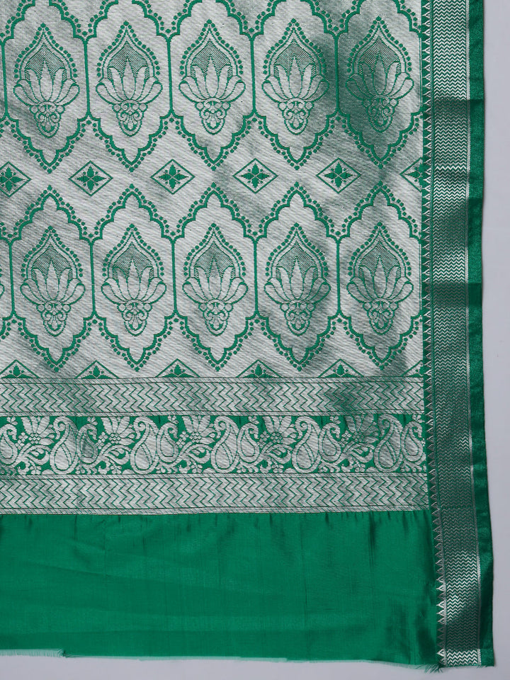 Purple Banarasi Silk Saree with Copper Weaving & Contrast Border