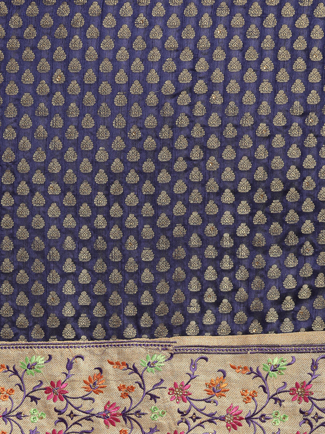 Chanderi Banarasi Silk saree with Resham Embroidery