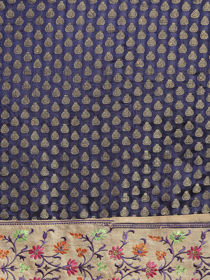 Chanderi Banarasi Silk saree with Resham Embroidery