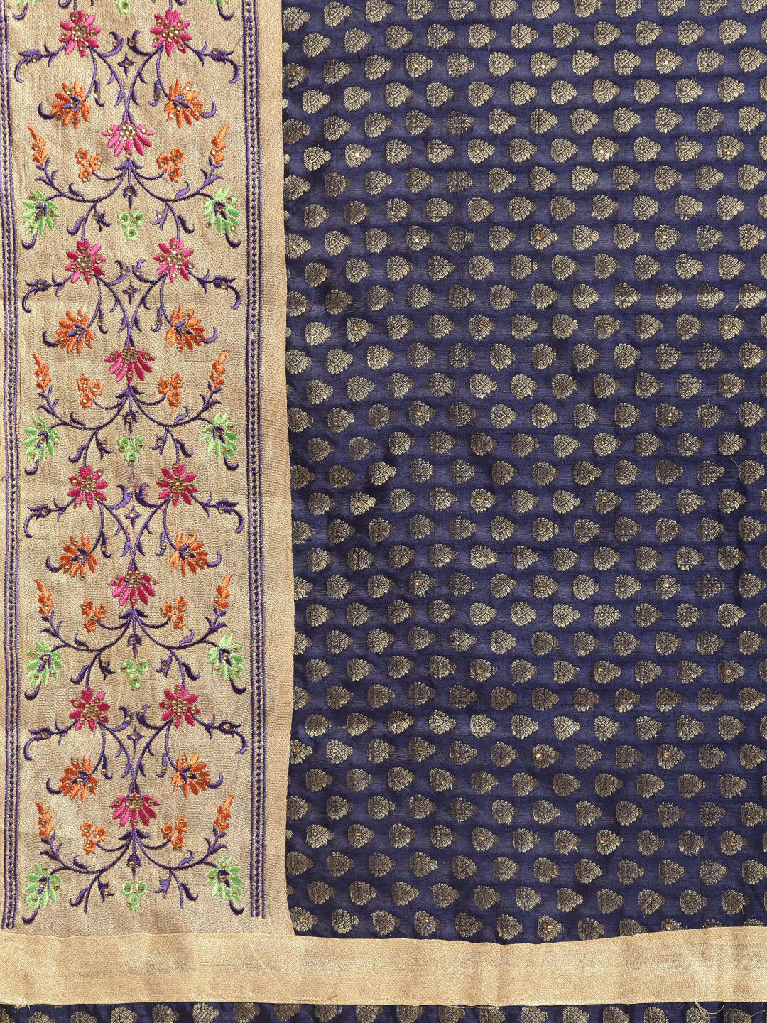 Chanderi Banarasi Silk saree with Resham Embroidery