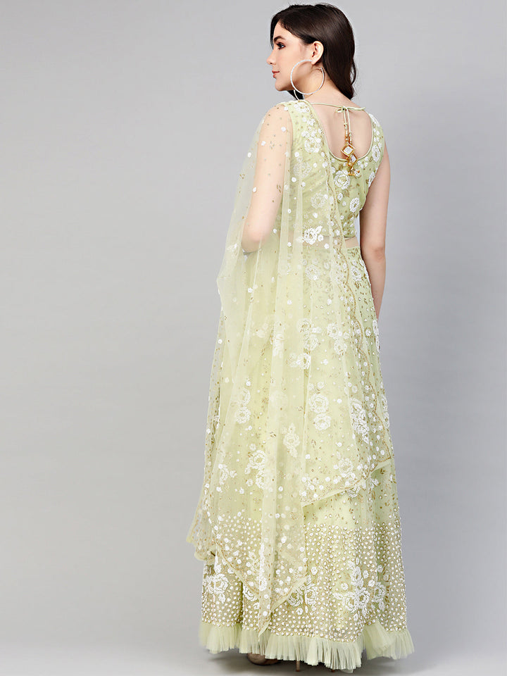 Pearl embellished Cocktail Gown with Pleated Hemline