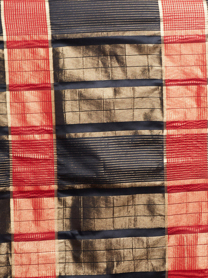Black & Red Banarasi Art Silk Saree