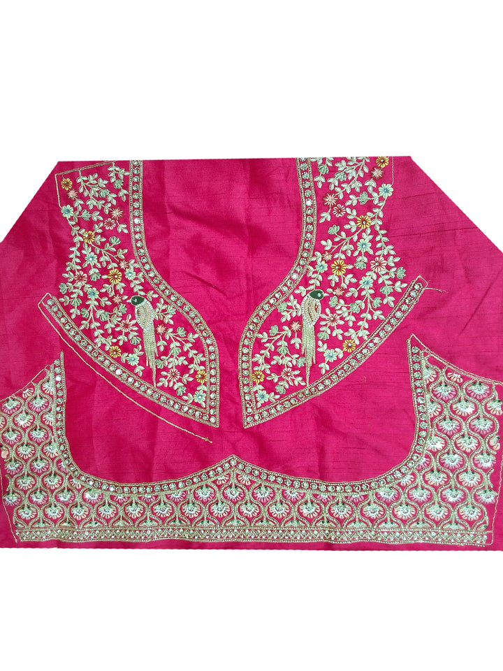 Rani Pink Zari Embroidered Bridal Lehenga Choli with Elephant Motif