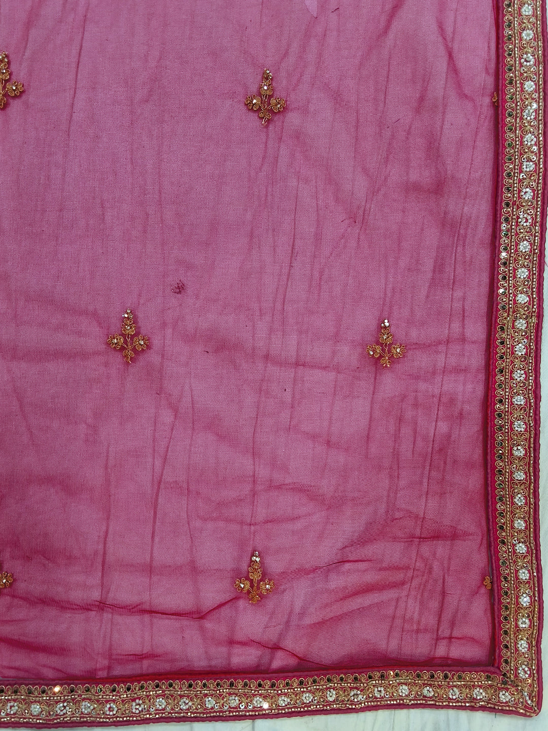Rani Pink Zari Embroidered Bridal Lehenga Choli with Elephant Motif