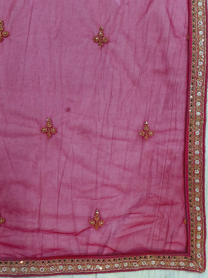 Rani Pink Zari Embroidered Bridal Lehenga Choli with Elephant Motif
