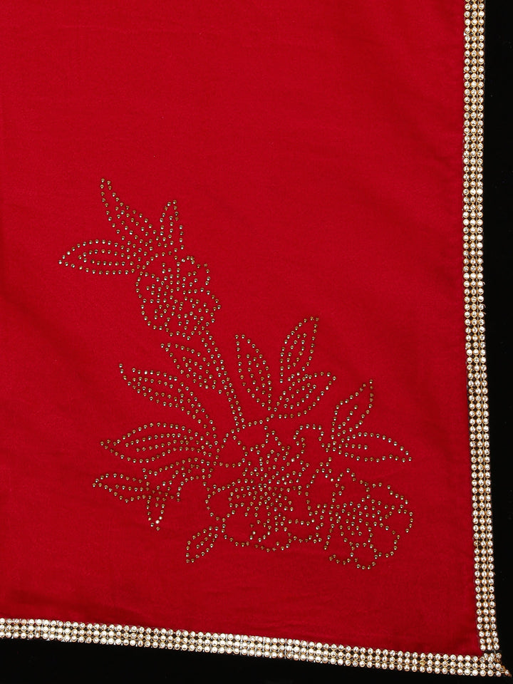 Crystal Embellished Micro Velvet Saree with Contrast Border