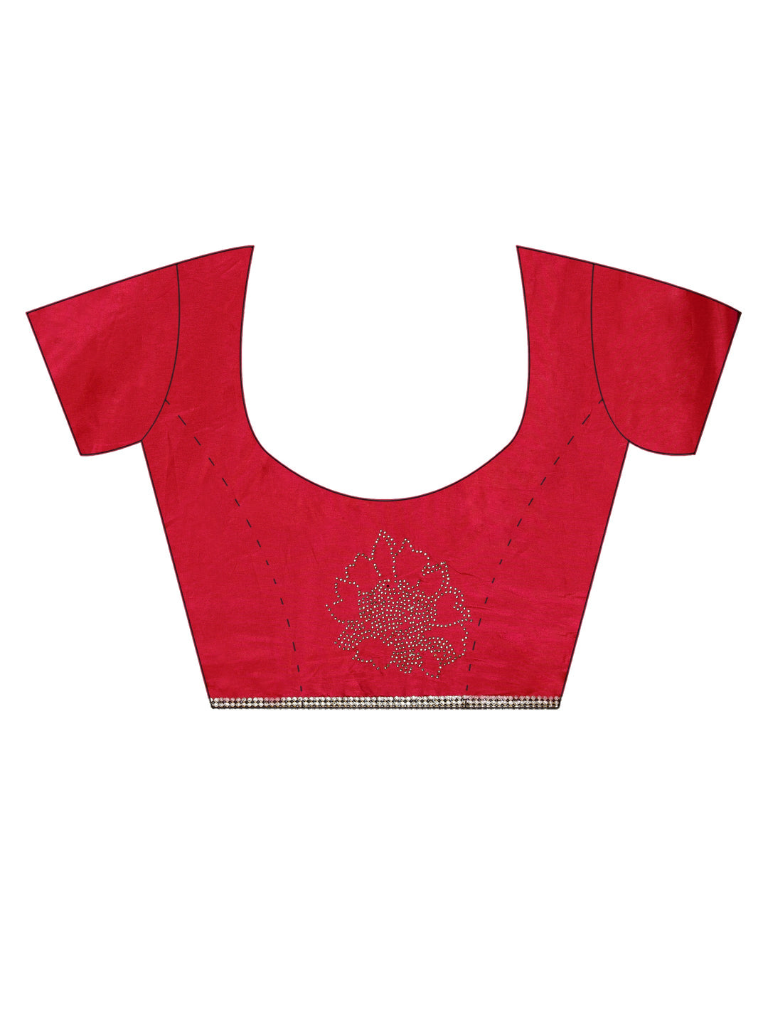 Crystal Embellished Micro Velvet Saree with Contrast Border