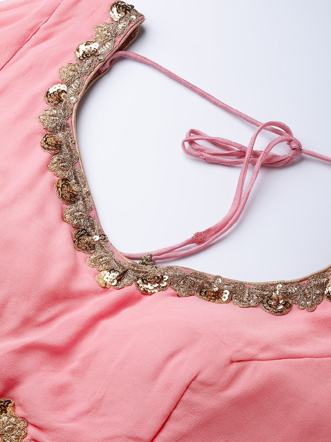 Embroidered Crop Top Lehenga with Flowy Bell Sleeves