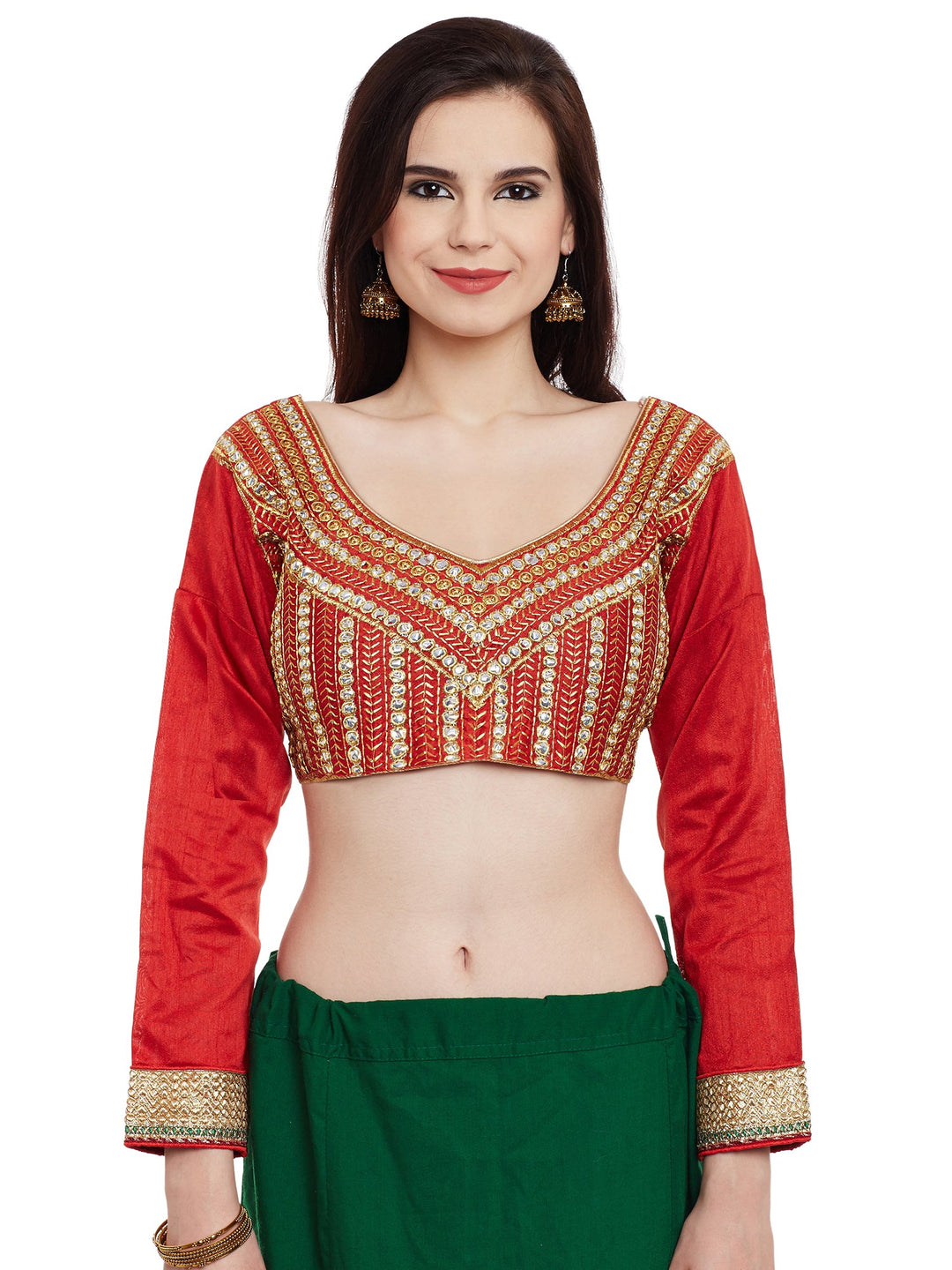Green  Embroidered Georgette Half & Half Saree With Net Pallu