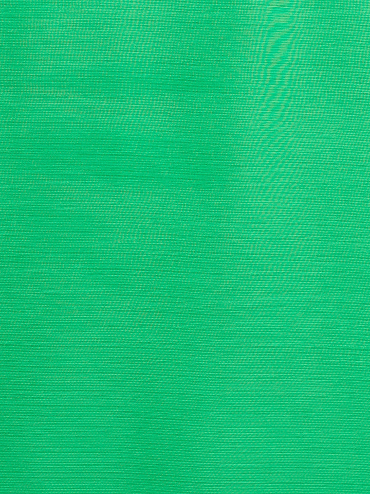 Green  Embroidered Georgette Half & Half Saree With Net Pallu