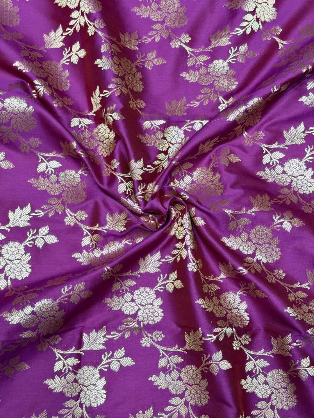 Banarasi Silk Colorblocked Dress Material with Tropical Zari Weaving & Jhalar Dupatta