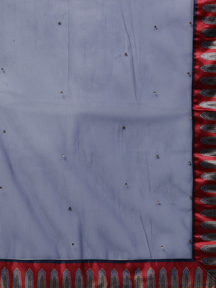 Digital Print Semi-stitched Lehenga with Embellished Dupatta