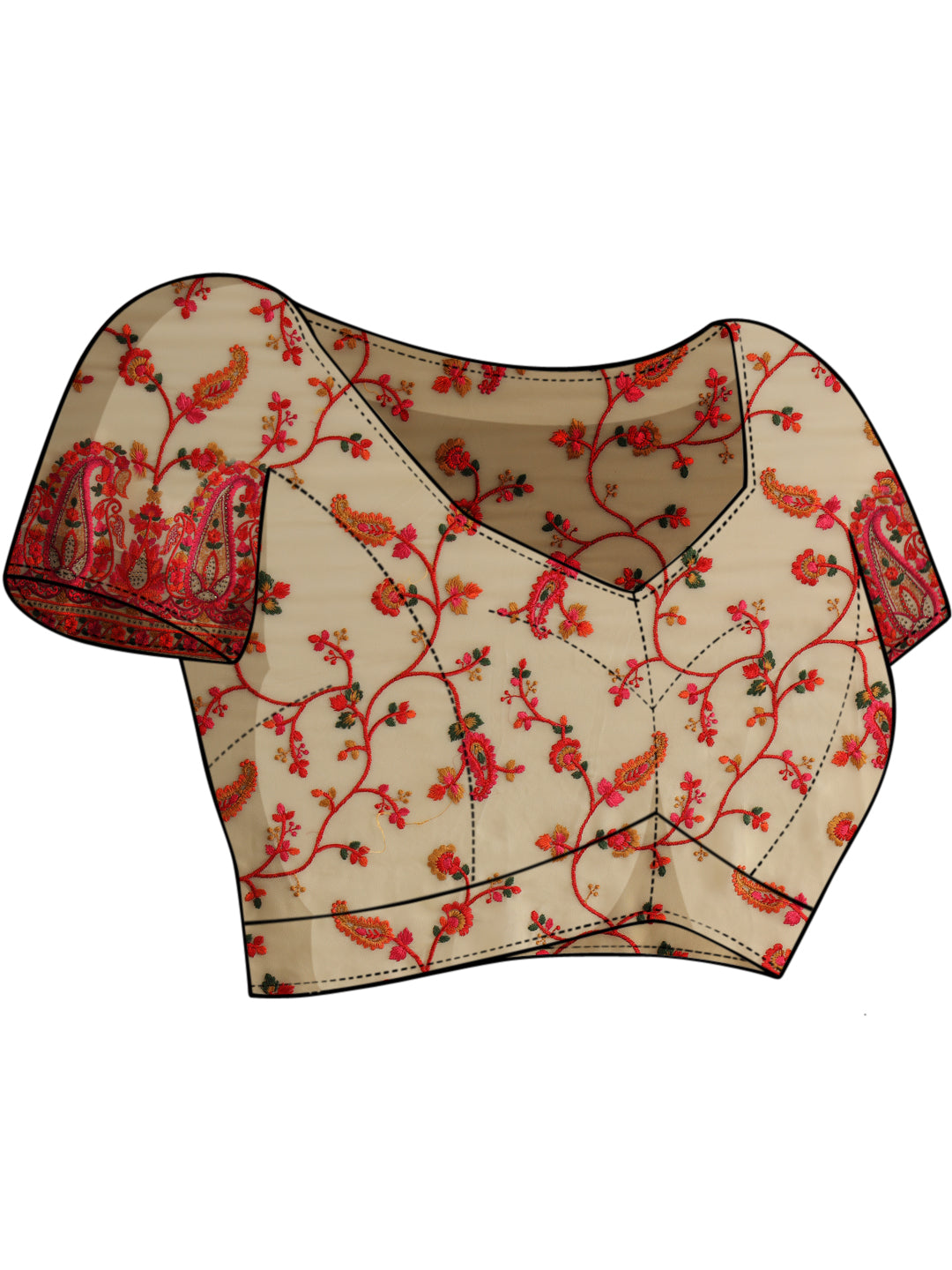 Multicolor Resham Embroidered Georgette Festive Saree