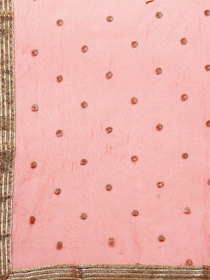 Floor Length Anarkali Gown with Zari Sequin Embroidery