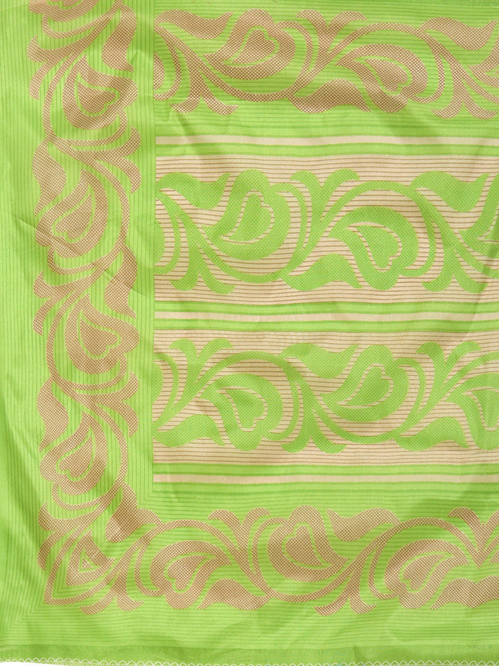 Printed Bhagalpuri Saree with Multicolor Floral and Paisley Motifs