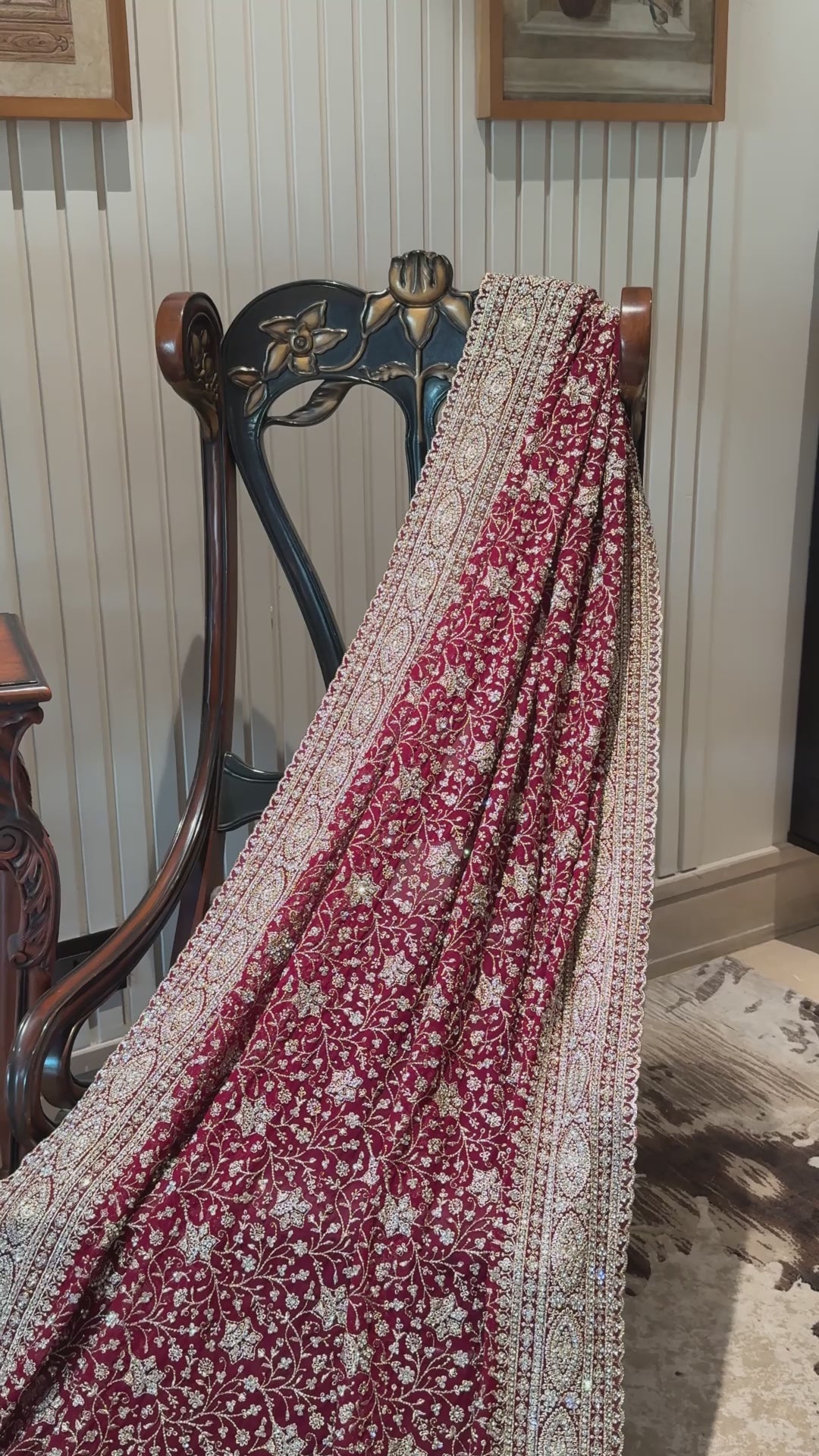 Georgette Heavy Zari Floral Jaal Embroidered Saree
