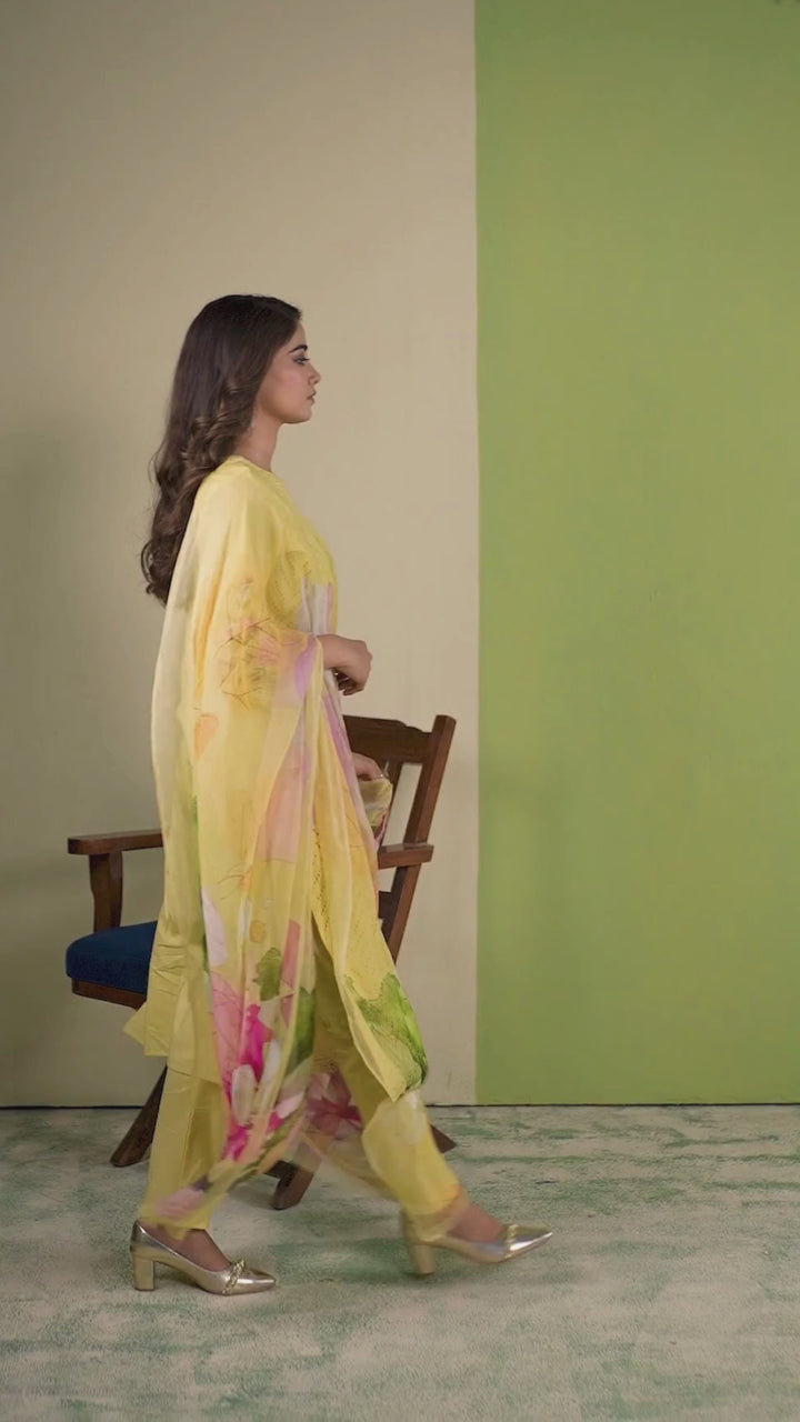 Chikankari Resham Embroidered Suit Dupatta with Floral Print Dupatta