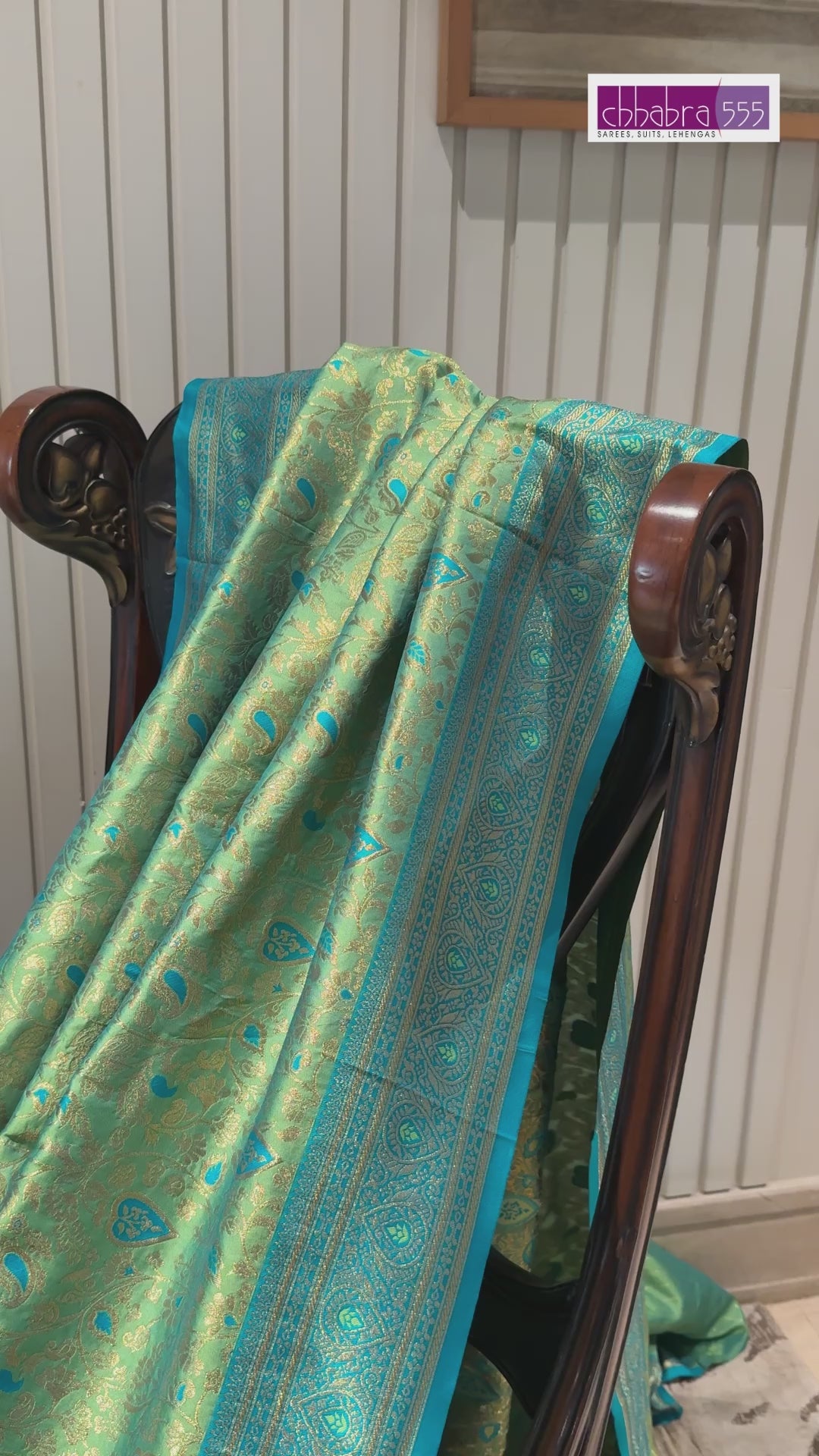 Banarasi Art Silk Saree with Gold Zari Floral Jaals & Wide Brocade Border