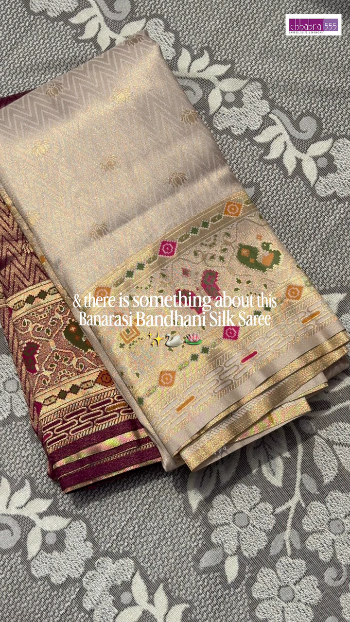 Patola Weave Banarasi Silk Saree with Animal Motif in Coral Peach
