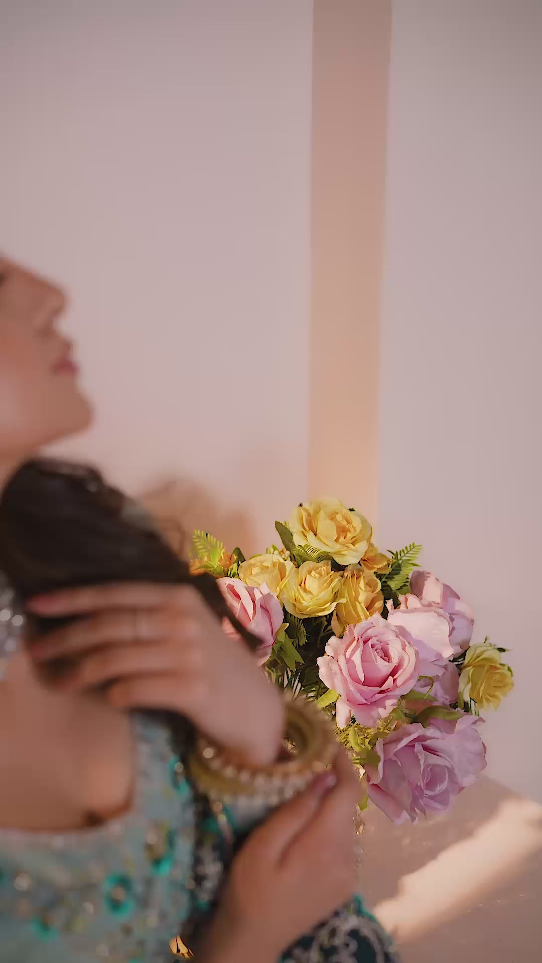 Sequined & thread embroidered georgette lehenga choli with embellished dupatta.