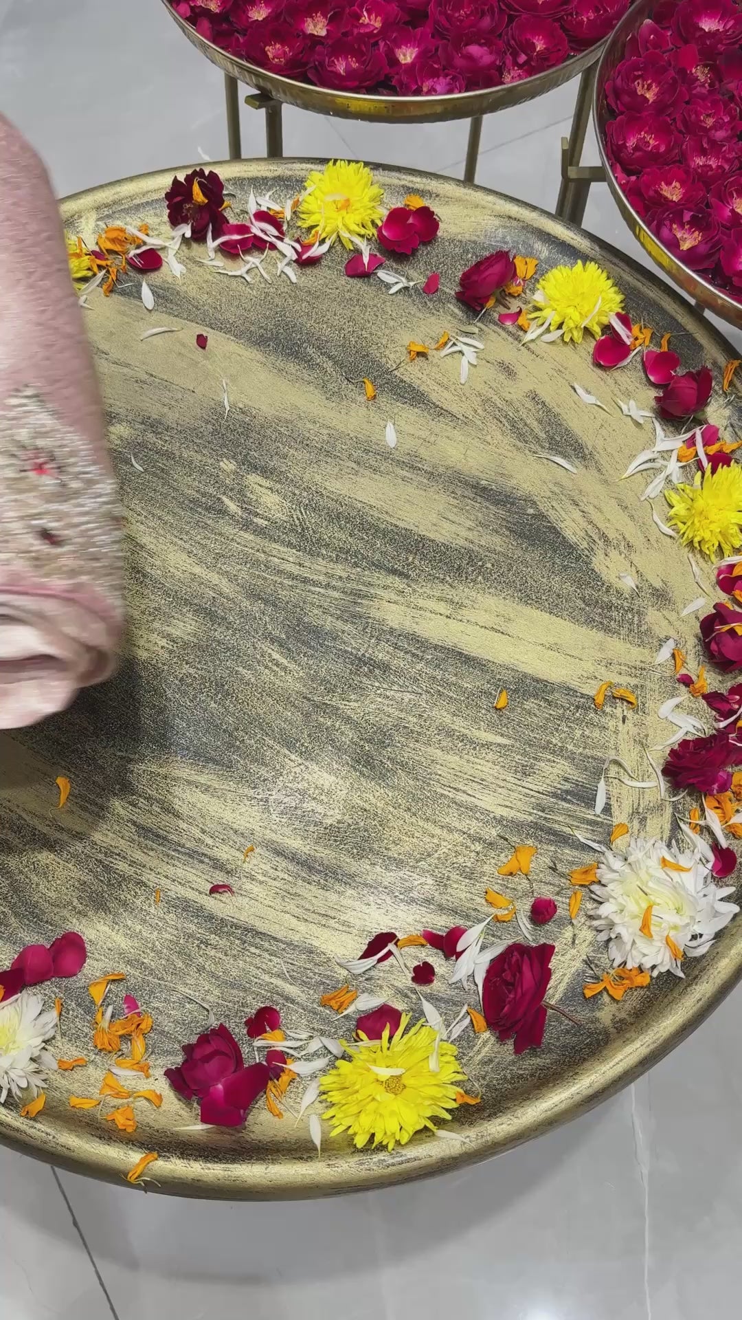 Tissue Silk Woven Floral Booti Saree with Heavy Zari & Sequin Embroidered