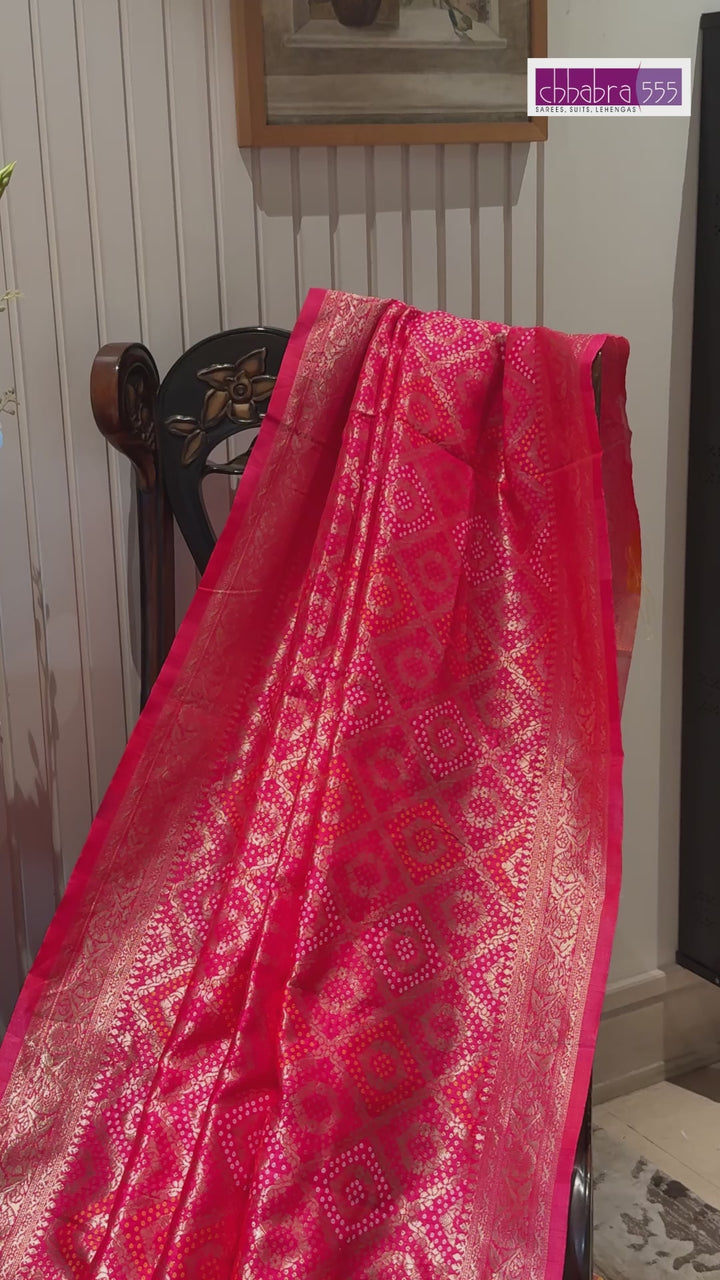 Banarasi Art Silk Saree with Geometric Diamond Weave, Zari Brocade Border