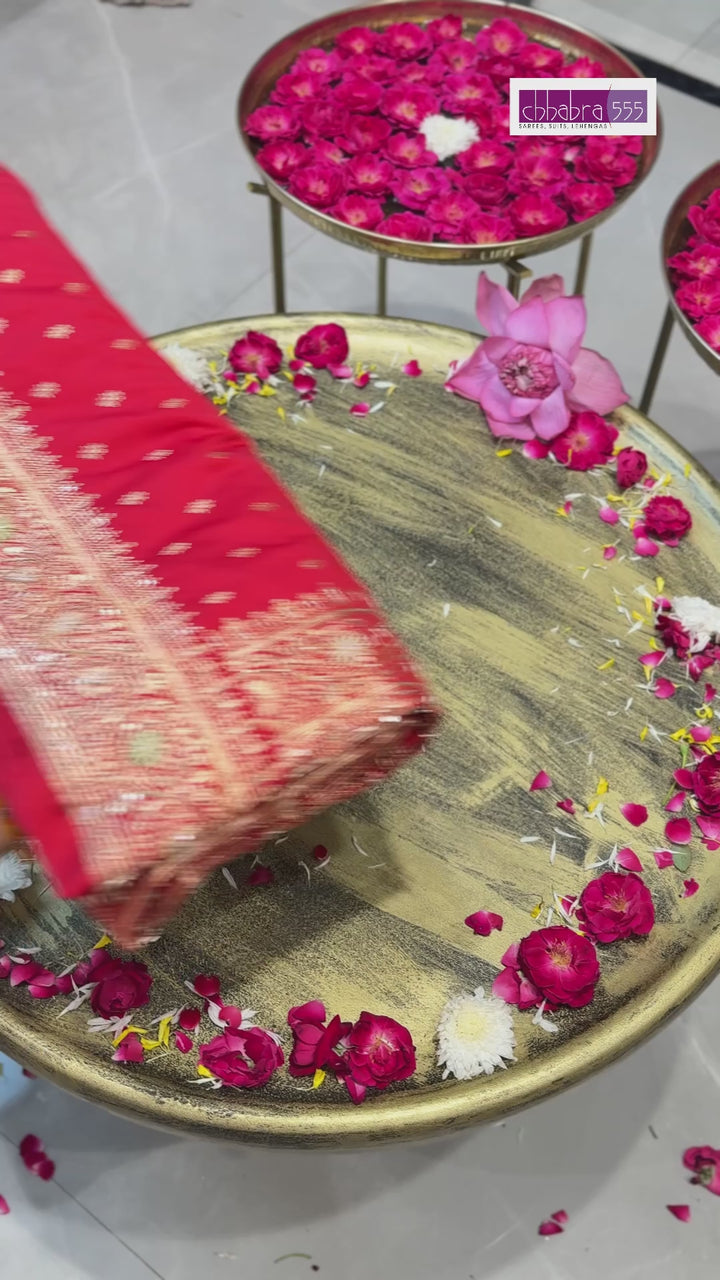 Kattan Banarasi Silk Saree with intricate Aari Sequin Embroidery