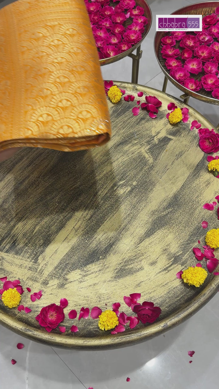 Soft Silk Meenakari Zari Woven Saree with Floral Motifs