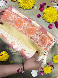 Banarasi Silk Saree with Blouse Piece Fabric Ivory