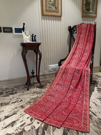 Georgette Heavy Multi-Thread & Sequin Embroidered Paisley & Floral Jaal Saree with Embroidered Border in Maroon