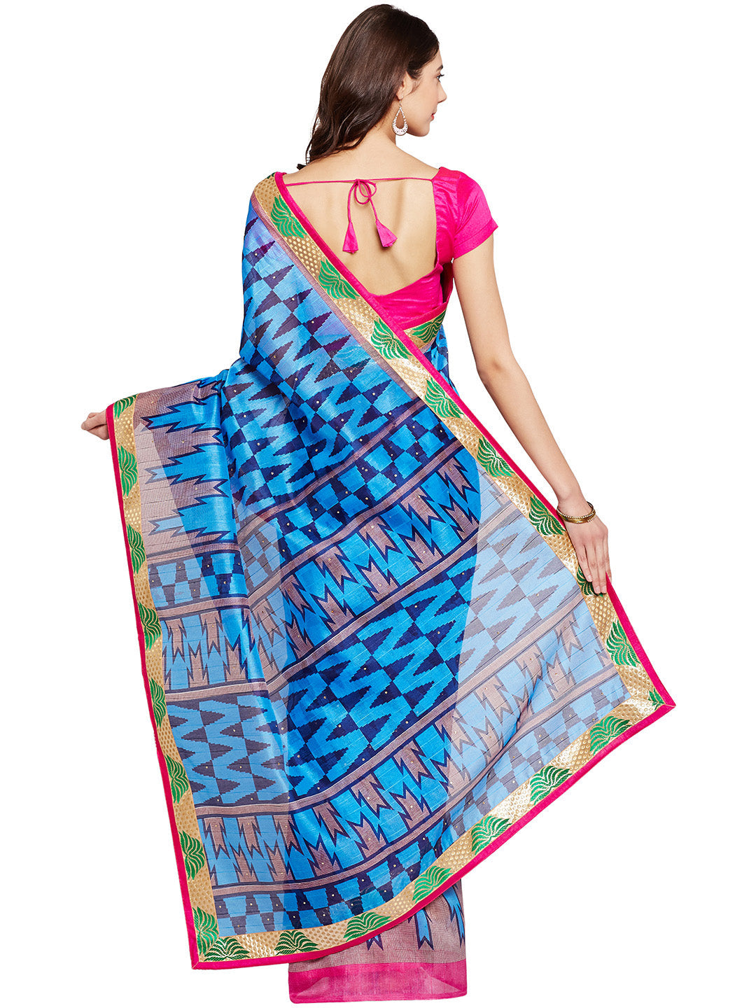 Cobalt Blue Coloured Art Silk Printed  Saree