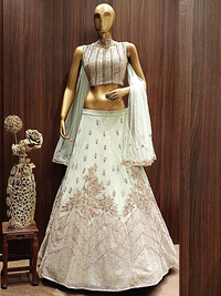Oxidised ,Metallic Lehenga Set With Intricate Sequence work and Crystals