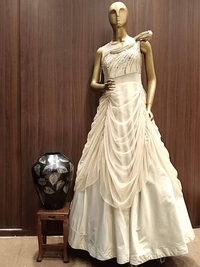 Embellished Cocktail Gown With Ruffled Sleeves & Dramatical Layering