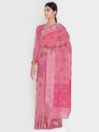 Chhabra 555 Pink Woven Design Banarasi Silk Saree