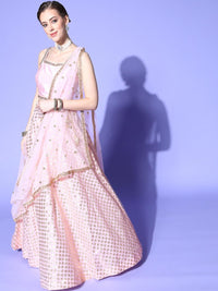 Chhabra 555 Made to Measure Handwoven Benarasi Chanderi Lehenga Choli with Stylized Crystal Neckline