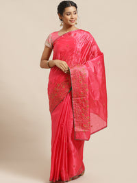 Tussar Banarasi Saree with Resham Floral Embroidery