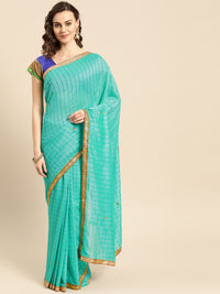Crepe Checked Saree with Gharchola Weaving