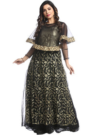 Black Coloured Embroidered Georgette Semi Stictched Dress Material